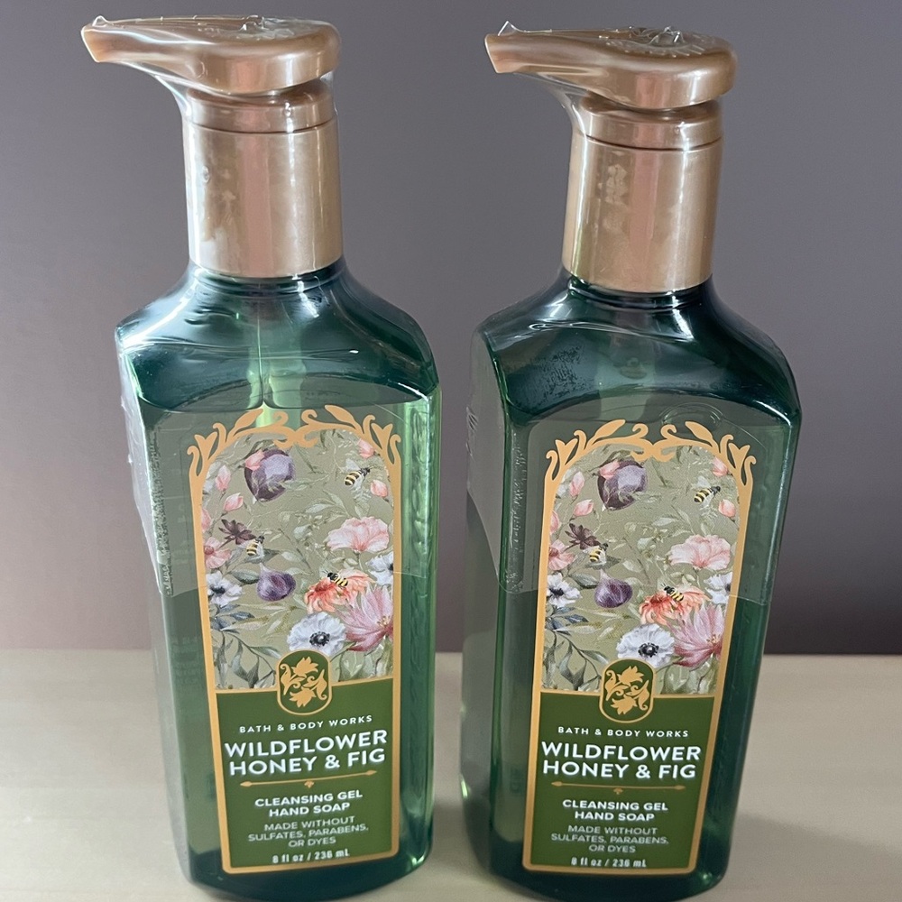 Two New Bath & Body Works Wildflower Honey & Fig Cleansing Gel Hand Soaps